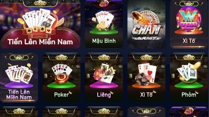 Top các game bài siêu hot tại Won99